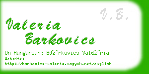 valeria barkovics business card